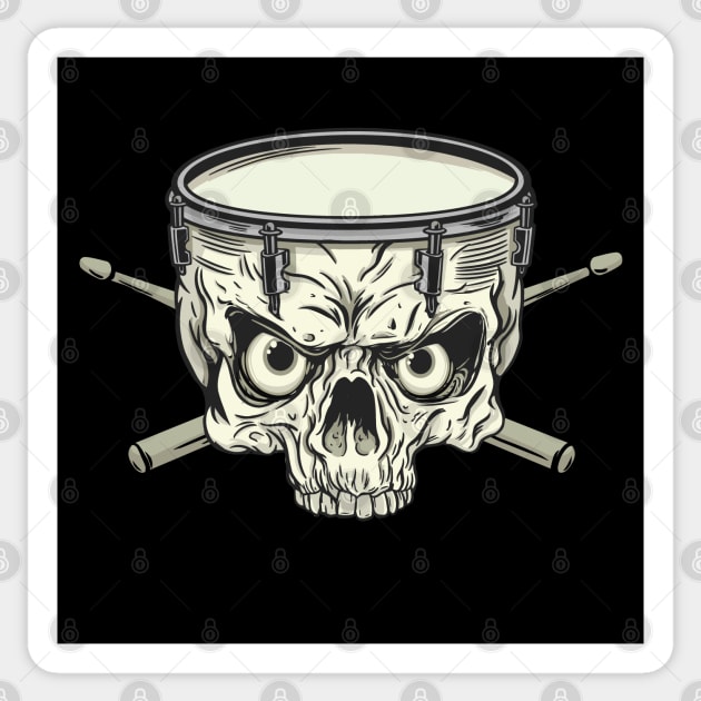 Skull Drum Corps - Drum and Sticks Sticker by Graphic Duster